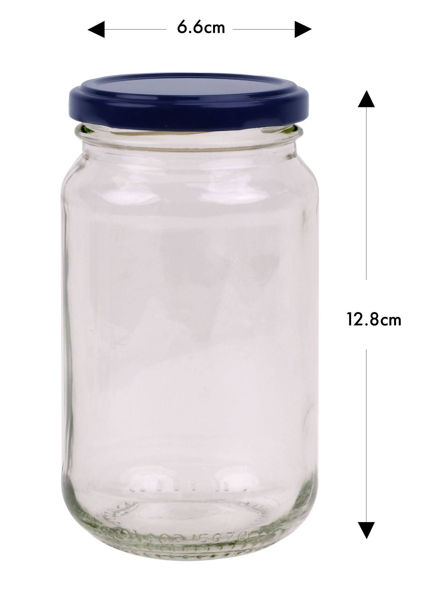 Round Glass Jars - 375ml / 500gm size - with Nude Lids. Australian Made