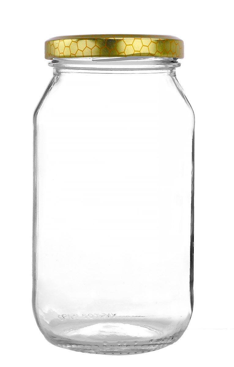 Round Australian Made Glass Jar - 500ml size - with Gold, Black, Silver, Nude or Pattern Lid