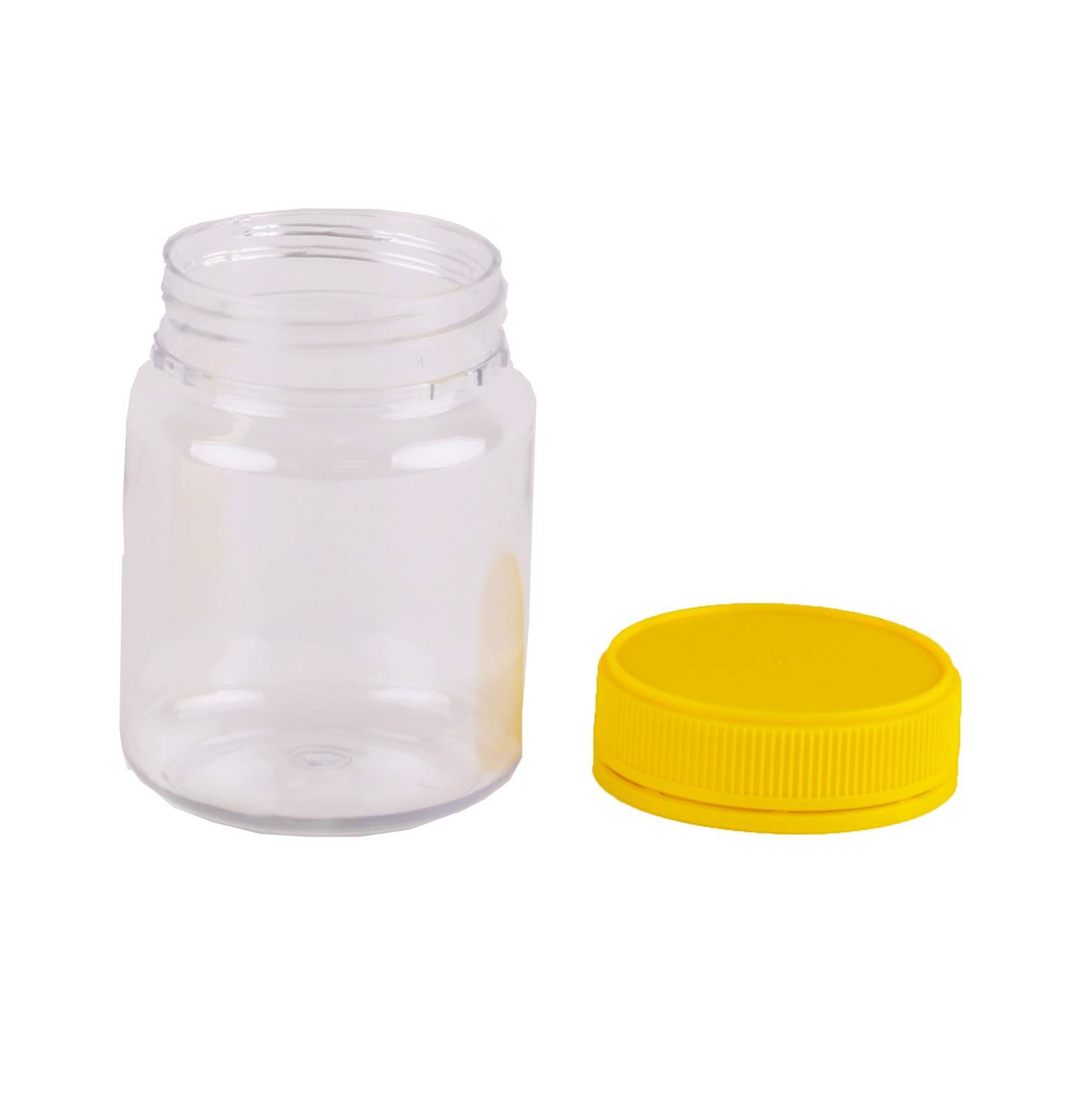 Carton of 288pc Honey Jars - 350gm size - Round Yellow Anti-theft Lid and Jar - Food grade