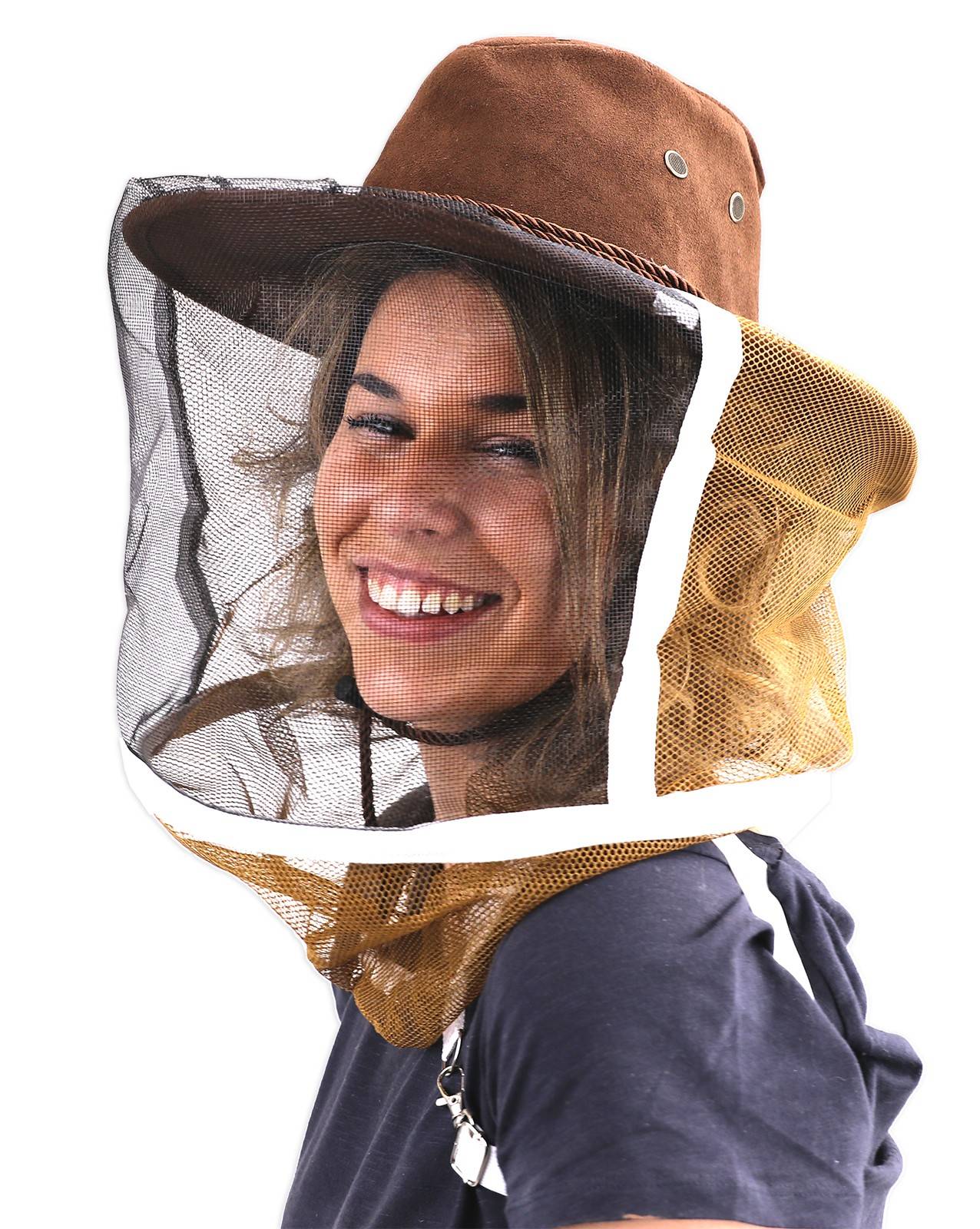 Beekeeping Ranchers Hat and Veil - with Shoulder Straps
