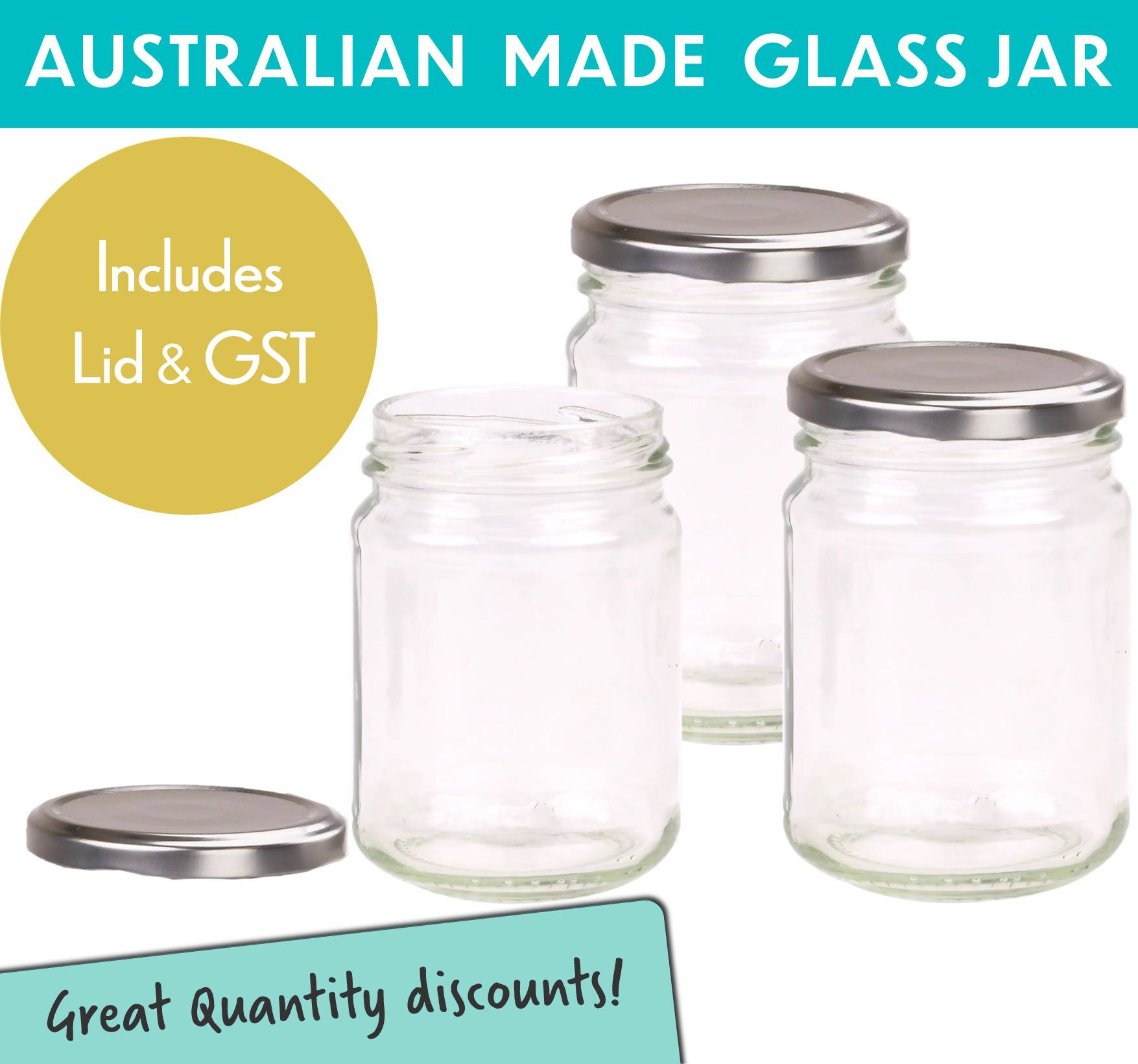 Round Glass Jar  250ml/350g Glass Jar with Silver Lid