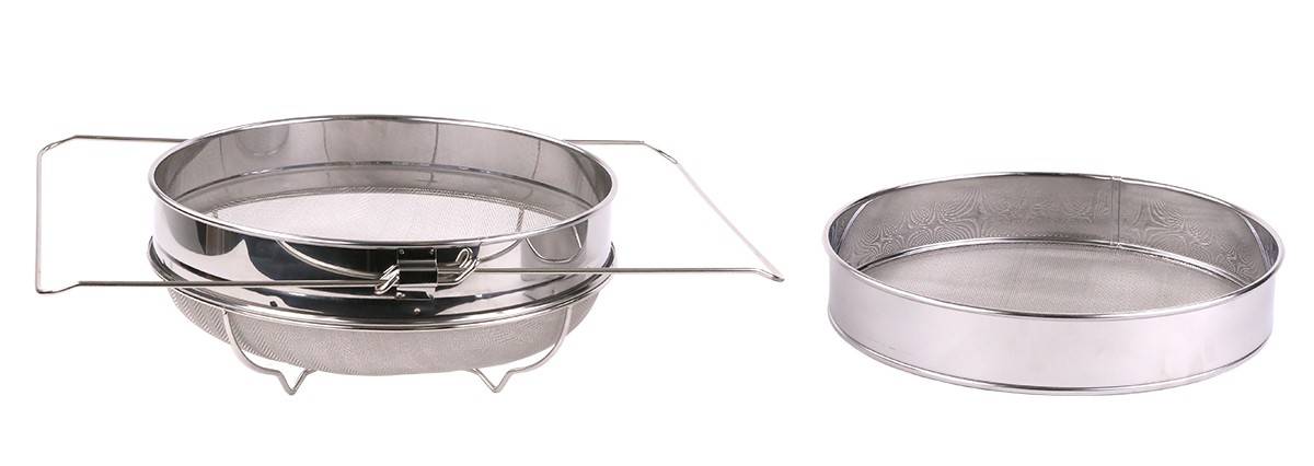 Expandable Large Double Strainer with Stand 32cm - 304 Stainless Steel
