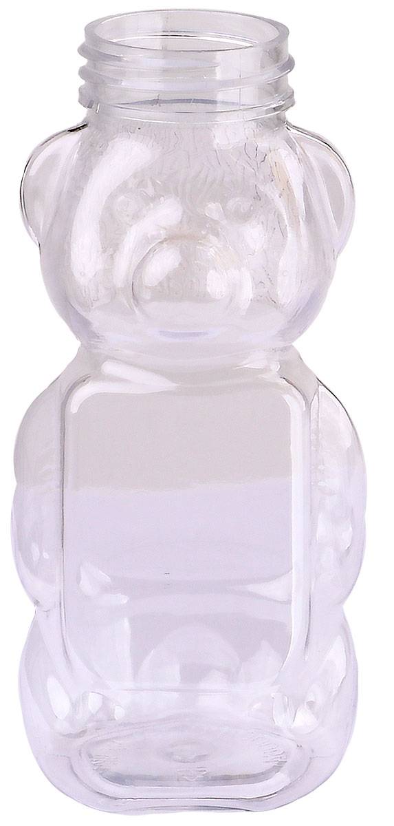 Carton of 200 x 350gm Clear Plastic Squeeze Bear Honey Bottle - Yellow lid