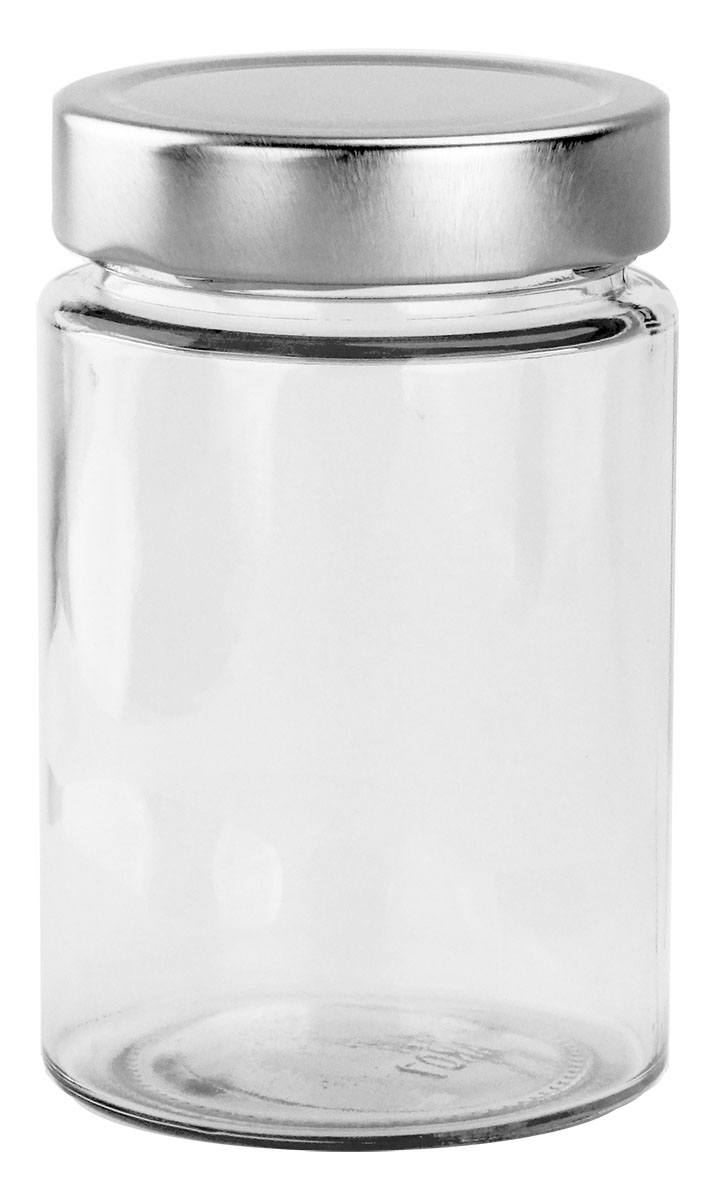 Round Glass Jars - 380ml -  Jar with Tall Lid