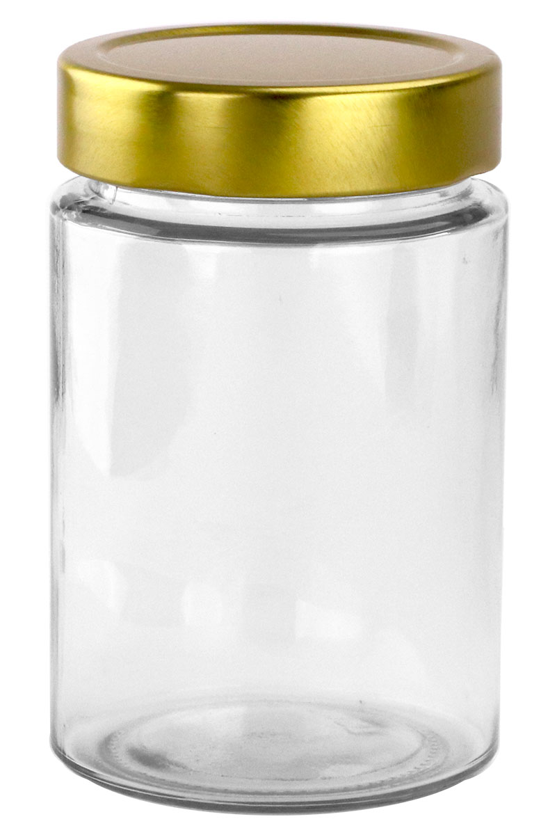 Round Glass Jars - 380ml -  Jar with Tall Lid