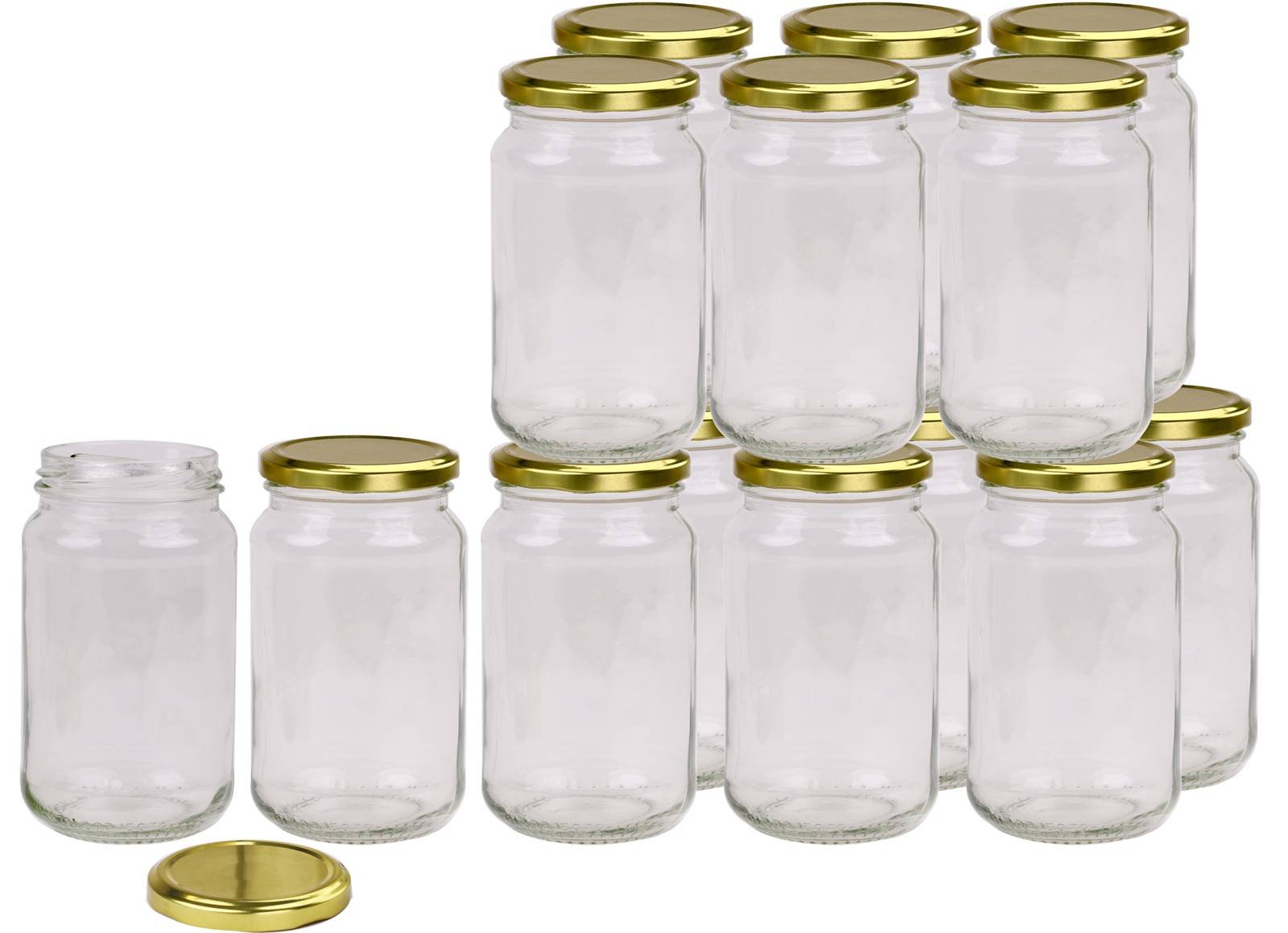 Round Glass Jars - 375ml / 500gm size -  with Honeycomb  Pattern Lids. Australian Made