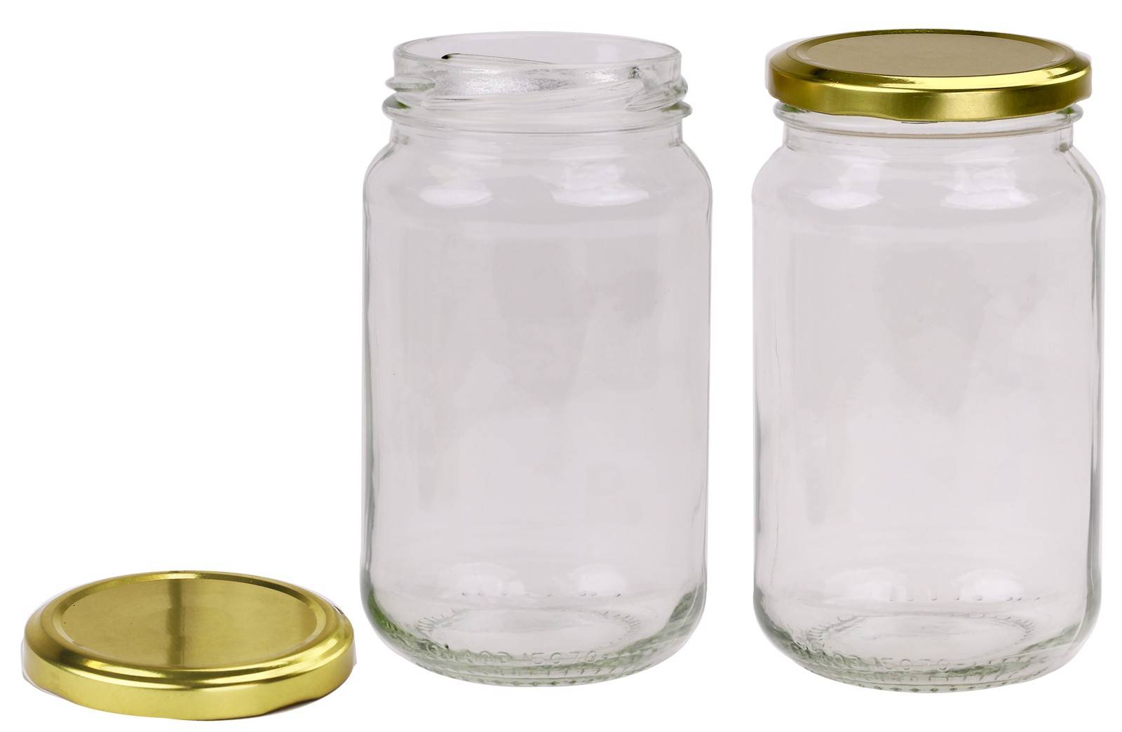 Round Glass Jars - 375ml / 500gm size -  with Honeycomb  Pattern Lids. Australian Made