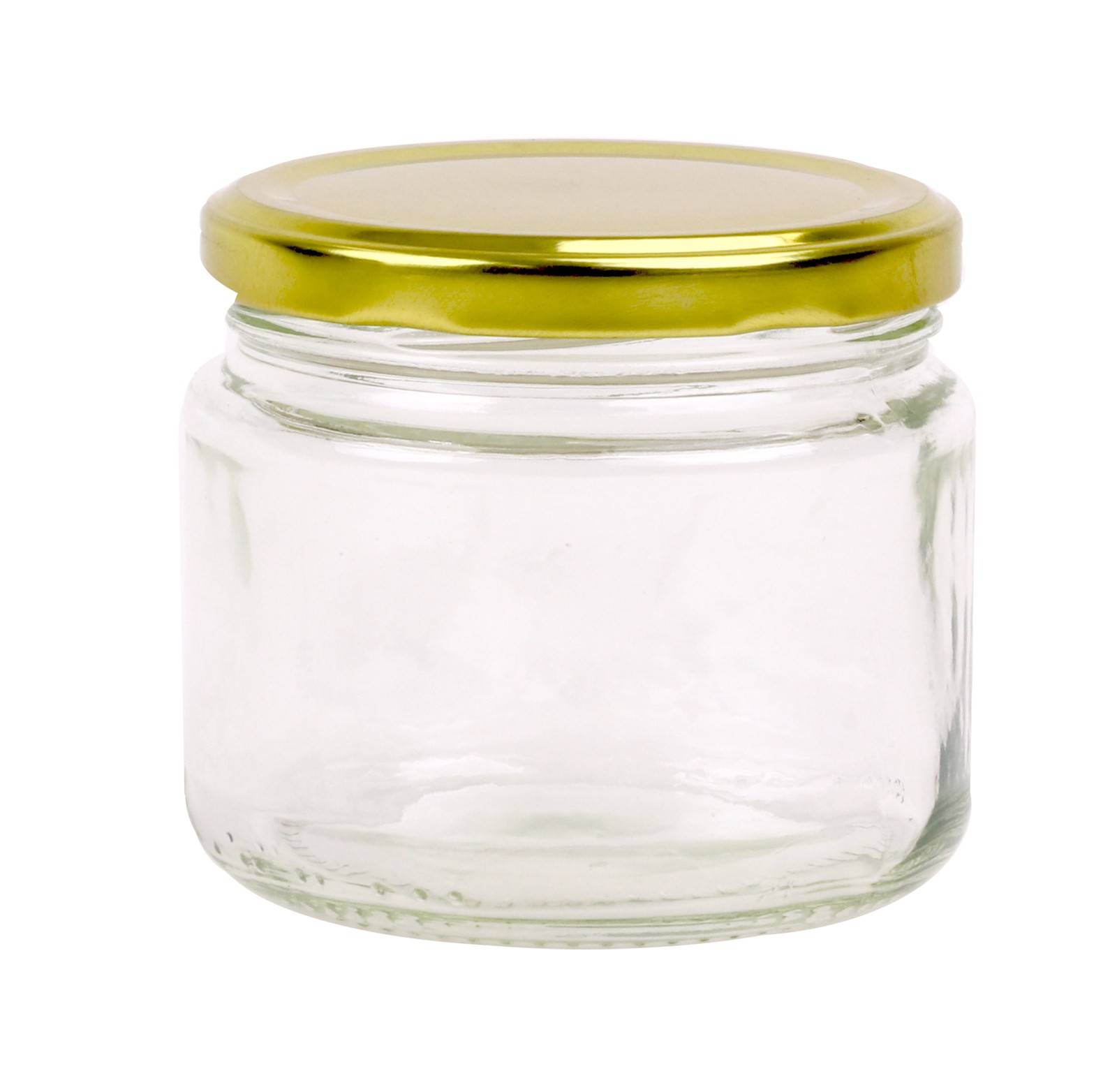 Round Glass Jars - 300ml / 420gm size - with Gold Lids
