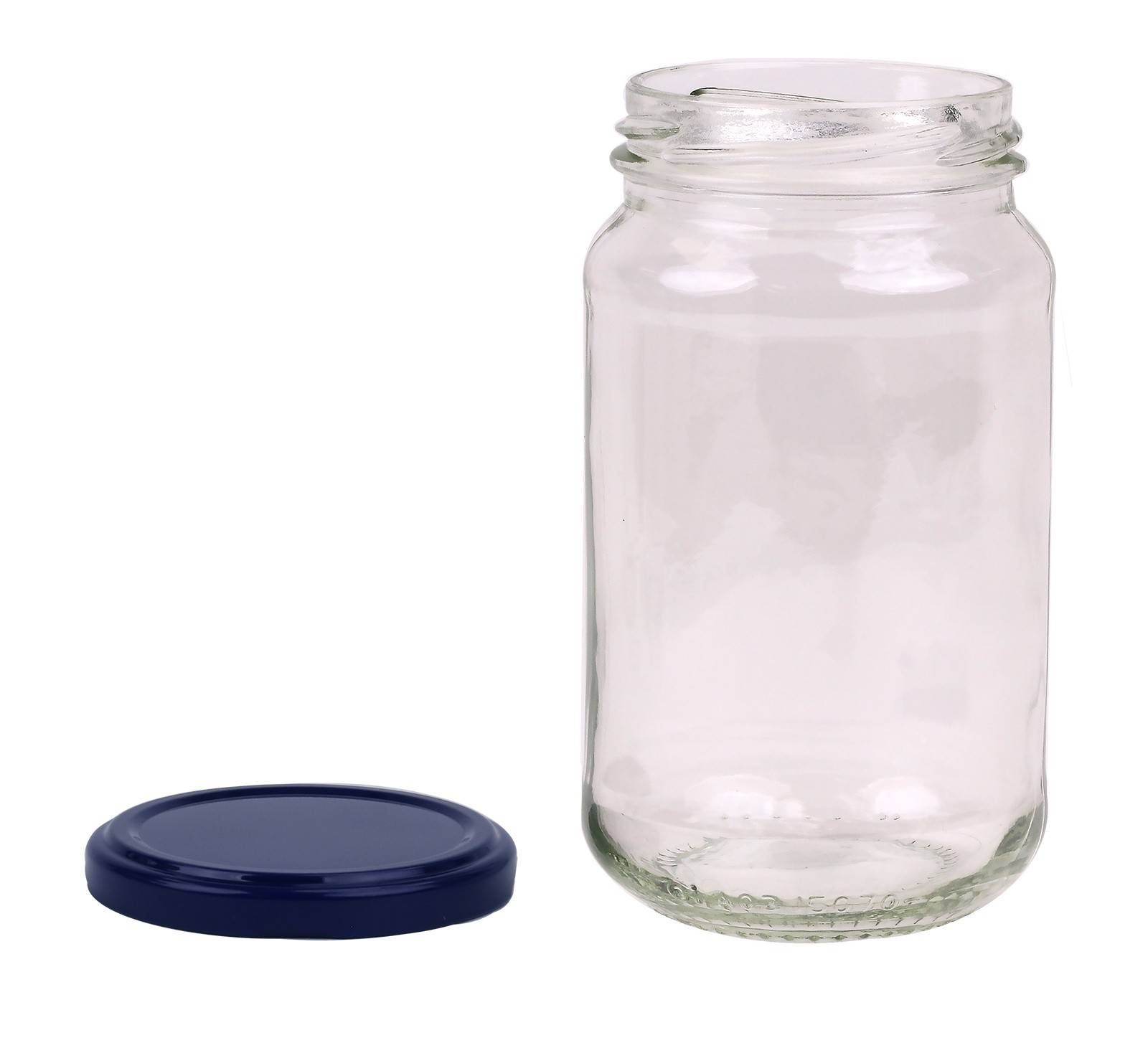 Bulk Australian Made Round Glass Jars With Capilano Blue Lid 1720