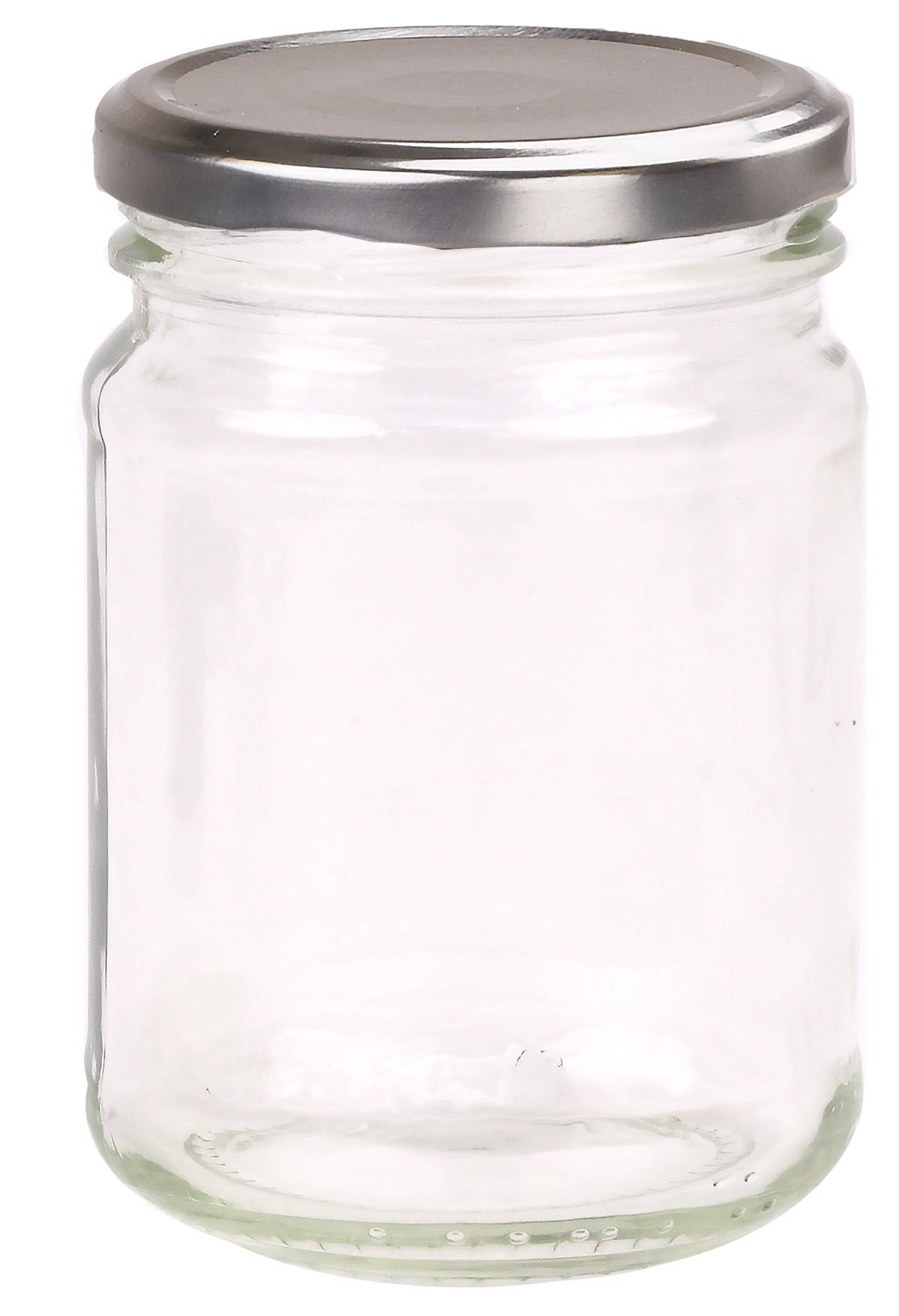 Round Glass Jar  250ml/350g Glass Jar with Silver Lid