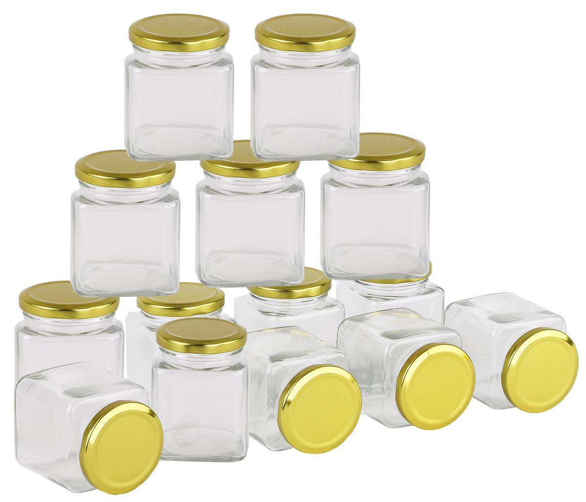 Pallet of 2,856 Square Glass Jars -  280ml / 400gm size - with Lids. GST Incl.