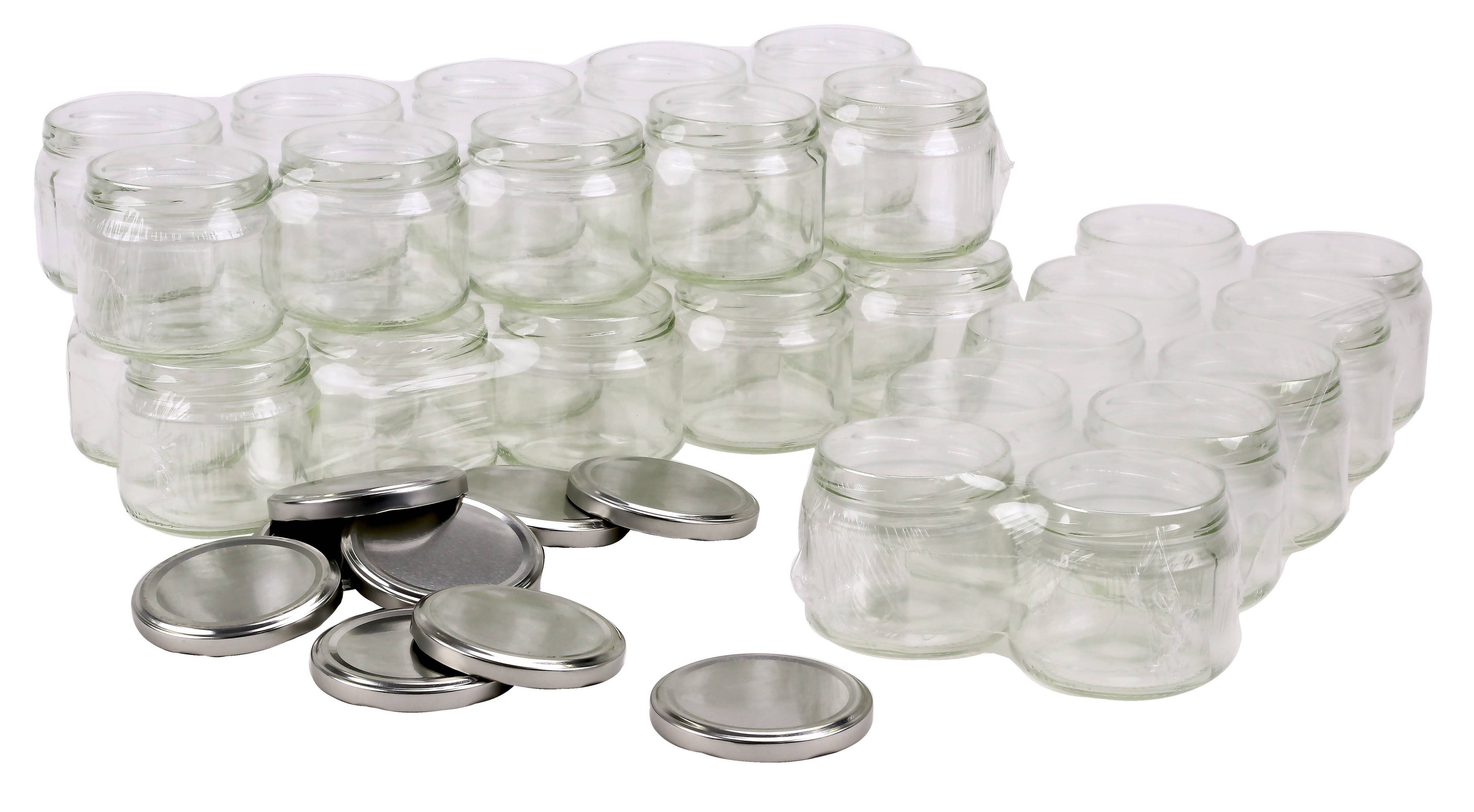 Round Glass Jar - 300ml / 420gm size -with Silver Lids