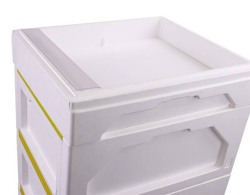 Beehive - High Density Expanded Polystyrene 9 Frame Triple Beehive With Feeder