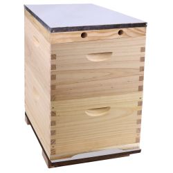 Double Level Full Depth Timber Beehive, With ventilated Lid & Australian Weathertex Base - 10 Frame, No Frames