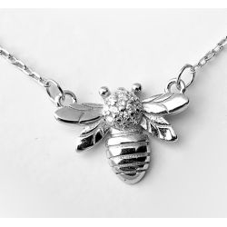 Silver Happy Bee Necklace