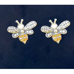 Bee-inspired Brilliance: Silver Stud Earrings