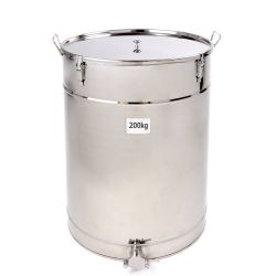 Honey Storage Tank 200kg - Welded Stainless Steel Honey Gate