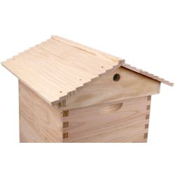 Gabled Pine Telescopic Lid with Round Ventilation & Inner Cover for 10 Frame Beehive