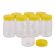 Carton of 216pc Round Honey Jars - 500gm size - Yellow Anti-theft lid