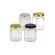 Glass Jar 180ml Hexagonal Glass Jars with Black, Gold or Silver Lid