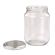 Carton 36 pcs Honey Jars - 1kg size - Round Glass Jars with Silver Lids