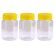 Plastic Honey Jar 500gm Hex Yellow Anti-Tamper Lid, Food Grade - Carton 228pcs Jar & Lids - Bulk Buy