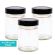 Round Glass Jar - 325ml size - with Extra Tall Black Lids.  Made in Australia.