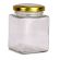 Square Glass Jar - 380ml -  Jar with Gold, Black or Silver metal Lid